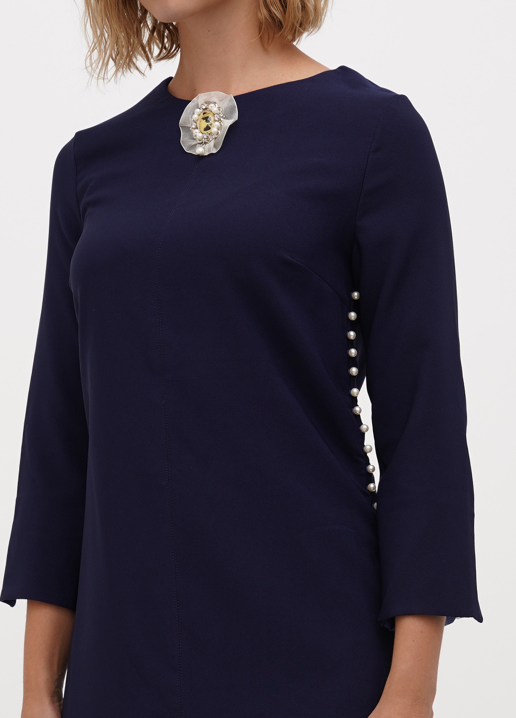 Темно-синя кежуал сукня Sassofono однотонна