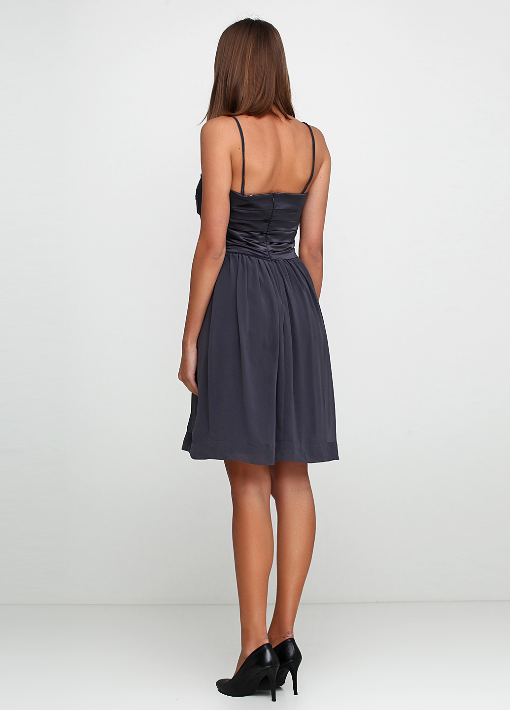 Темно-сіра коктейльна плаття, сукня Zara однотонна