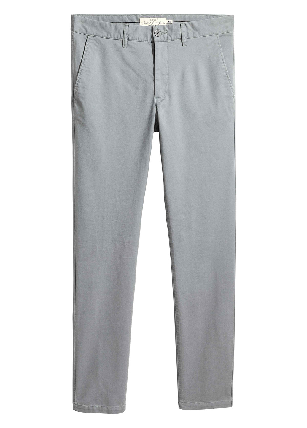 Светло-серые кэжуал демисезонные зауженные брюки H&M