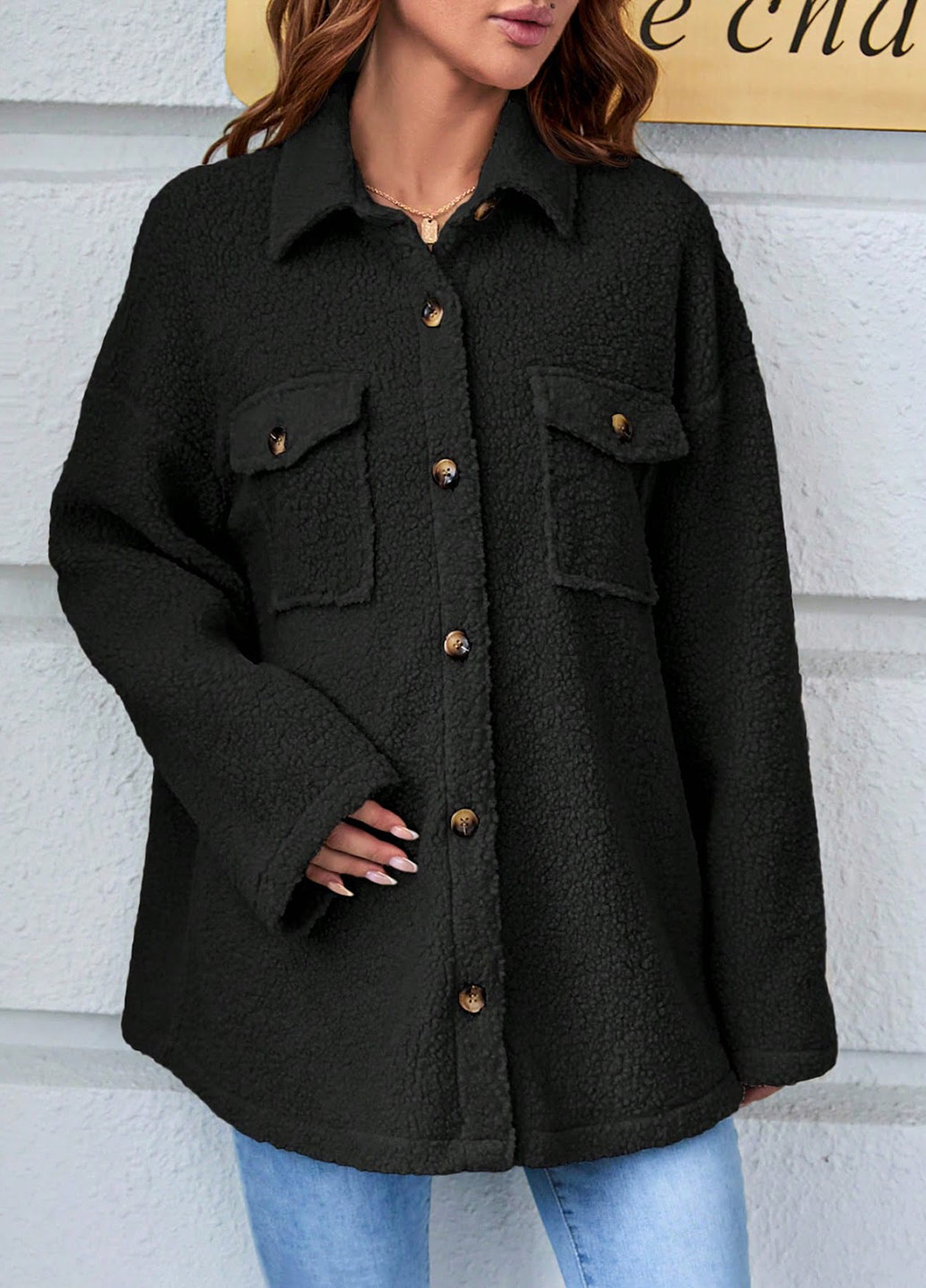 Черная зимняя куртка SHEIN