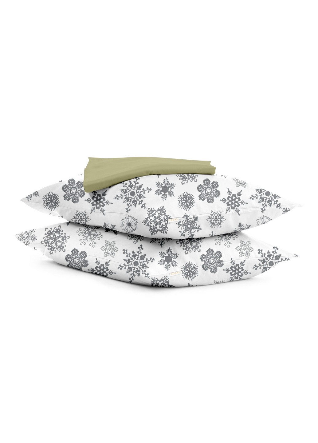Євро комплект RANFORS OLIVE SNOWFLAKES GREY (підковдра 200х220 см, простирадло 220х240 см, наволочка 2 шт 50х70 см) Cosas (251413633)