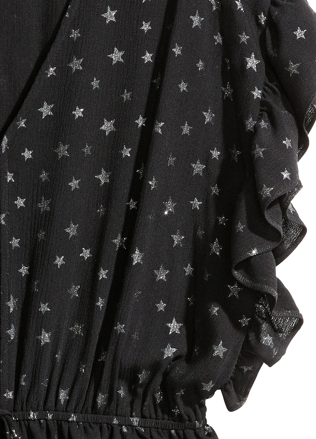 Комбинезон H&M комбинезон-шорты звезды чёрный кэжуал вискоза
