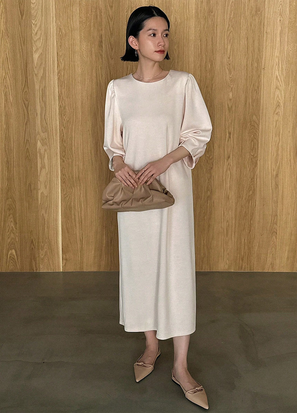 Кремова кежуал сукня а-силует SHEIN однотонна
