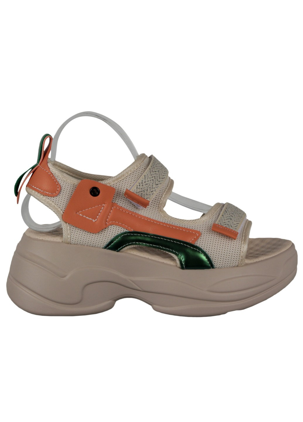 Бежевые женские босоножки 198336 Pino Dangio на липучке