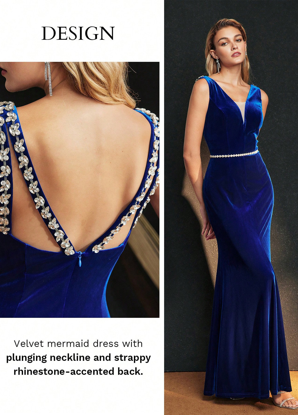 Синее вечернее платье годе SHEIN однотонное