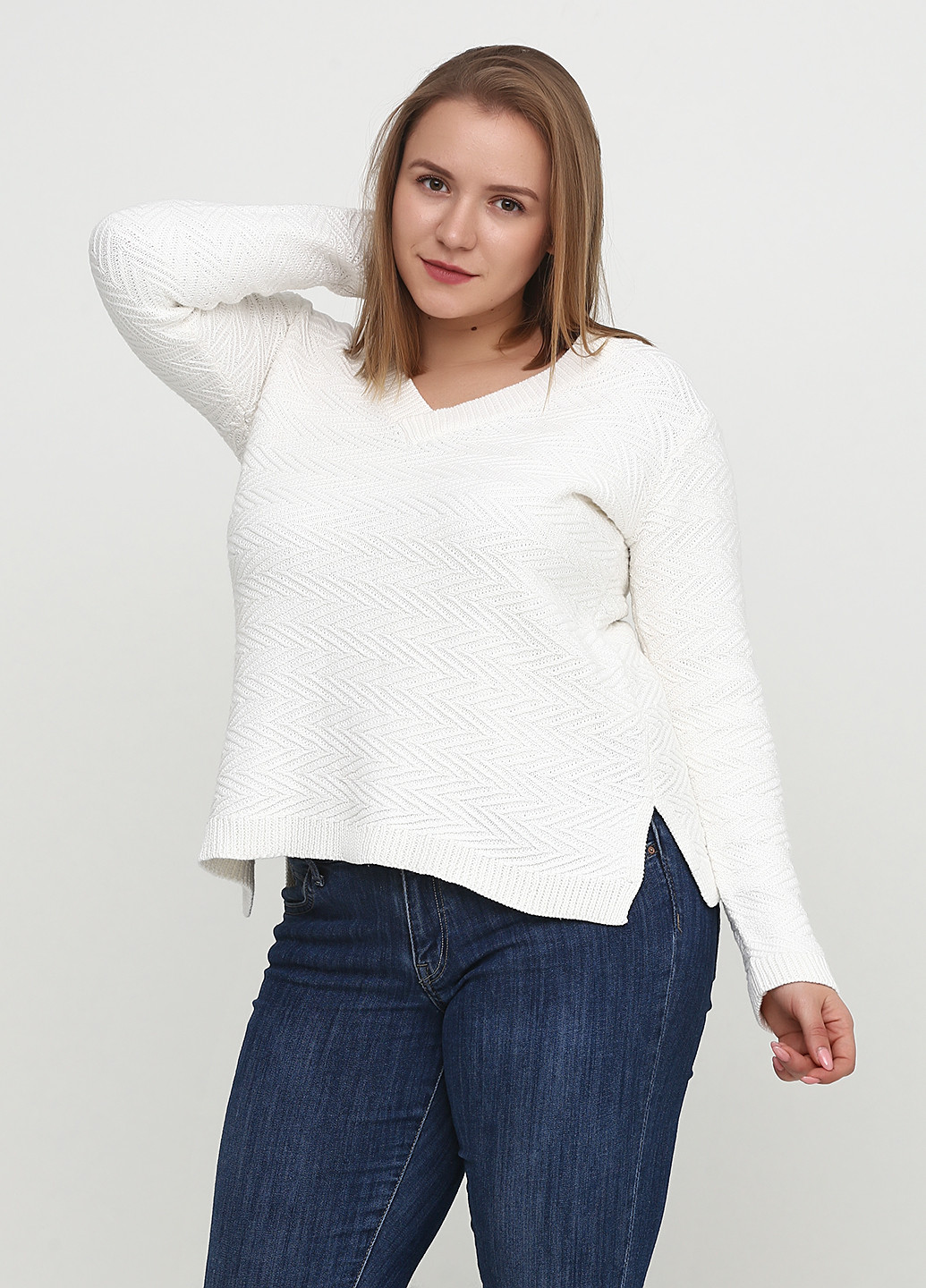 Белый демисезонный пуловер пуловер Kiabi