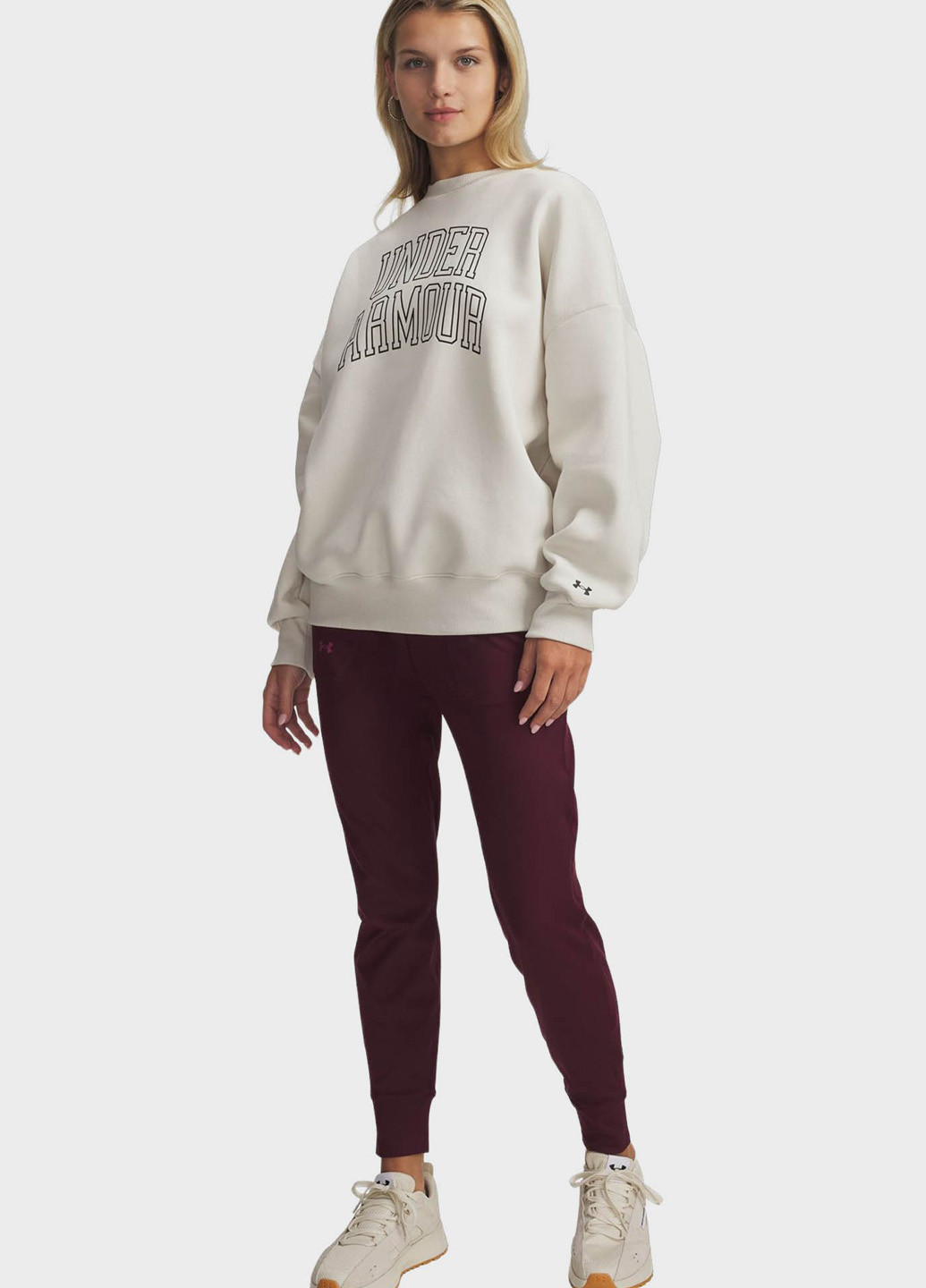 Бежевий світшот Under Armour логотип без декору (366431832)