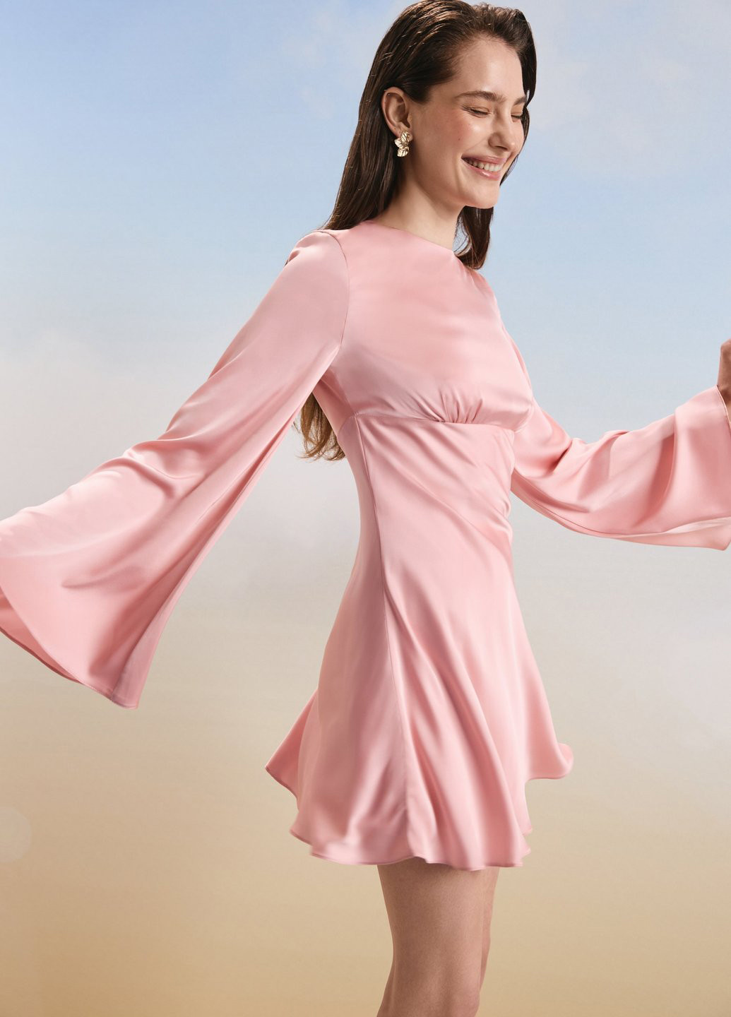 Рожева кежуал сукня кльош Gepur однотонна