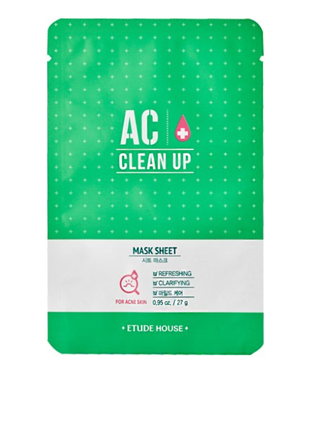 Маска тканевая для проблемной кожи AC Clean Up Sheet Mask, 27 г Etude House (182427850)