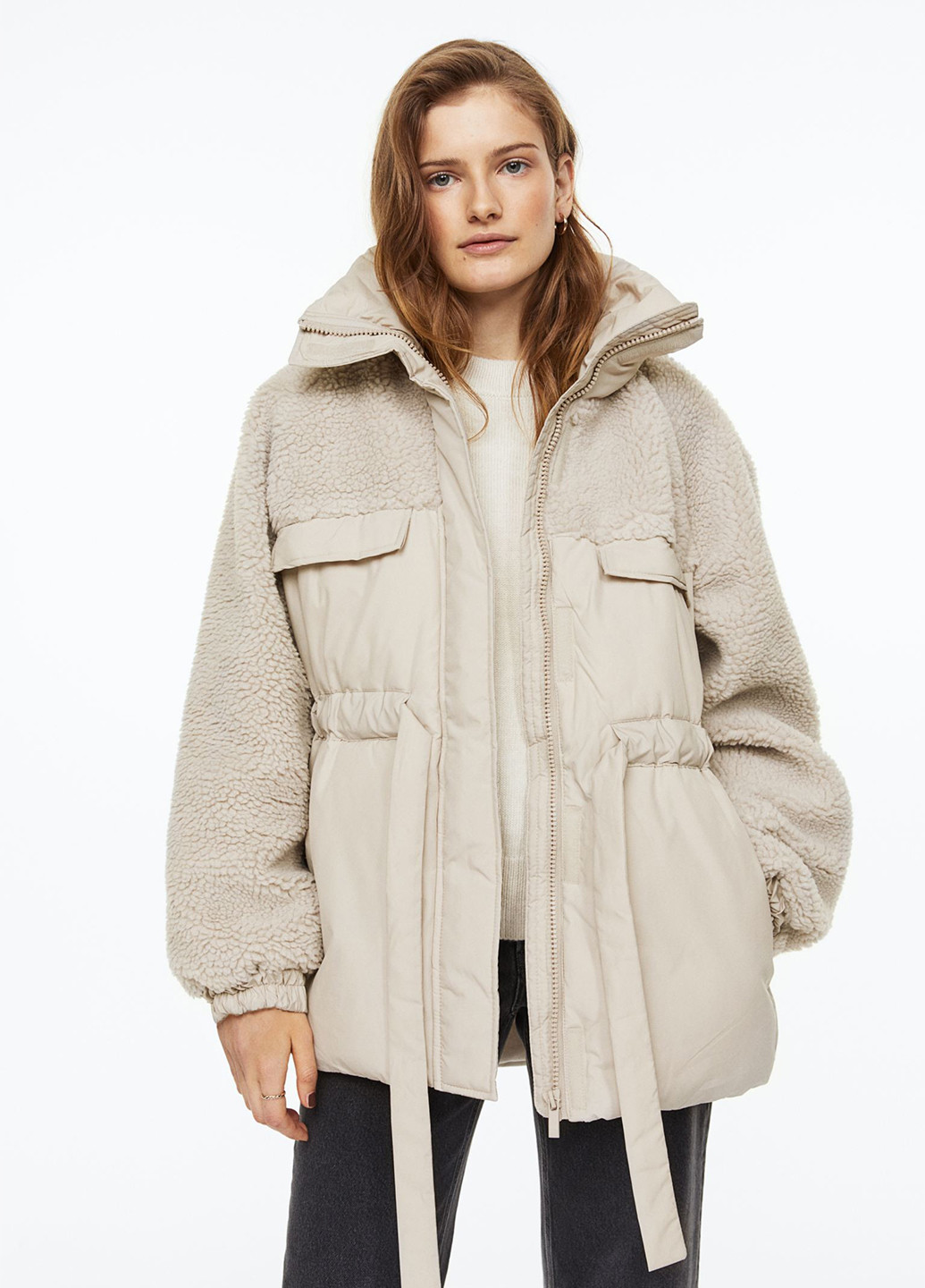 Світло-бежева зимня куртка H&M