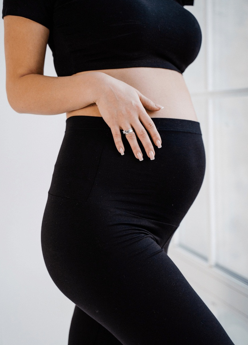 Штани легінси для вагітних, майбутніх мам чорні To Be (228254808)