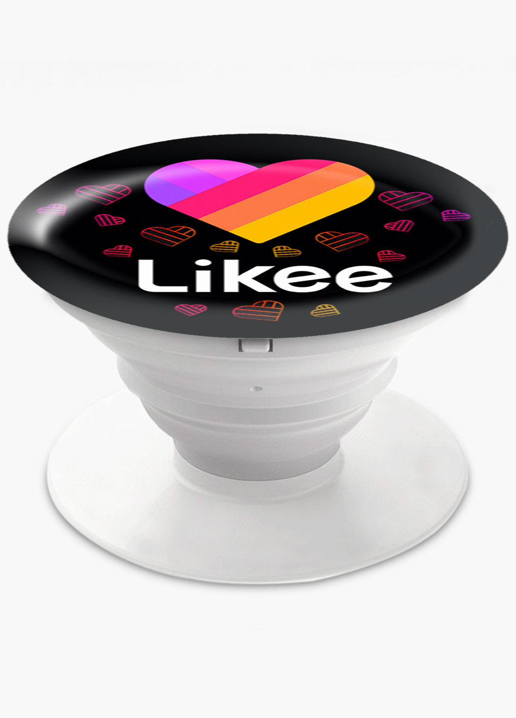 Попсокет (Popsockets) тримач для смартфону Лайк (Likee) (8754-1374) Чорний MobiPrint (216748562)
