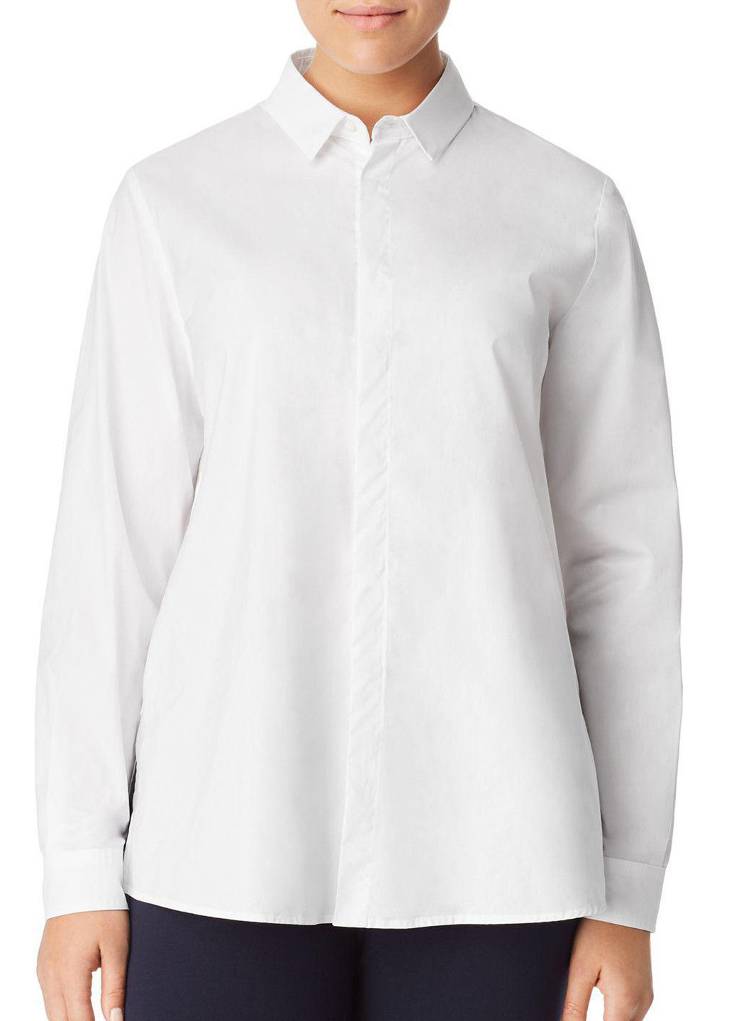Белая кэжуал рубашка однотонная Marina Rinaldi
