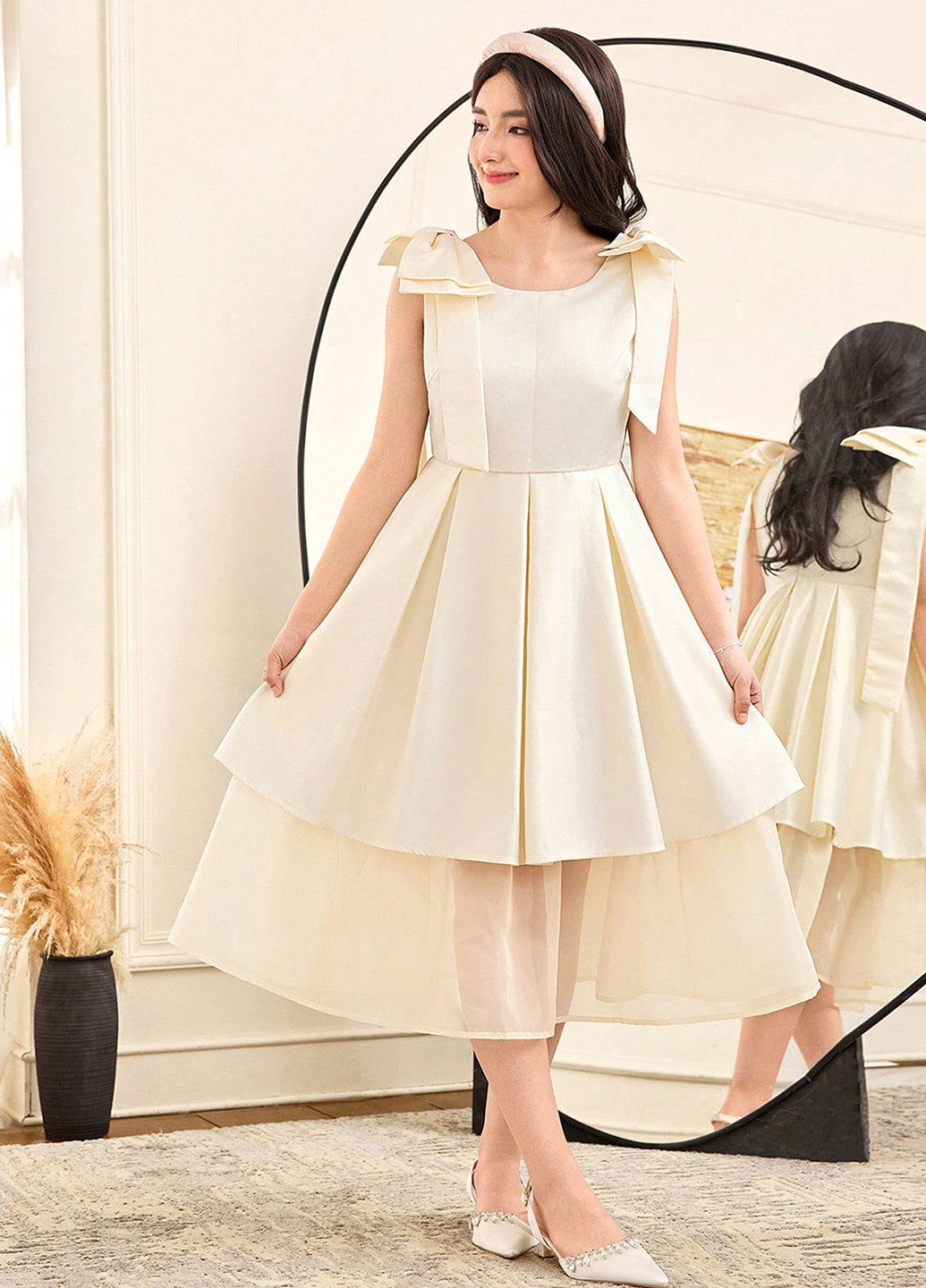 Кремовое платье SHEIN (366512882)