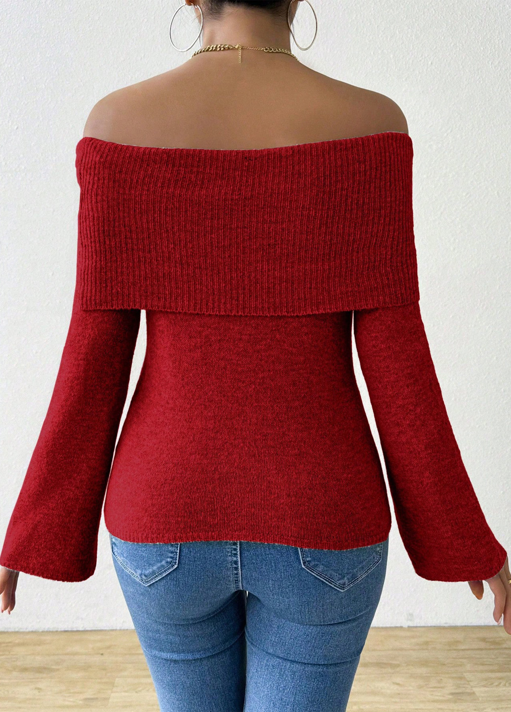 Червоний демісезонний светр SHEIN