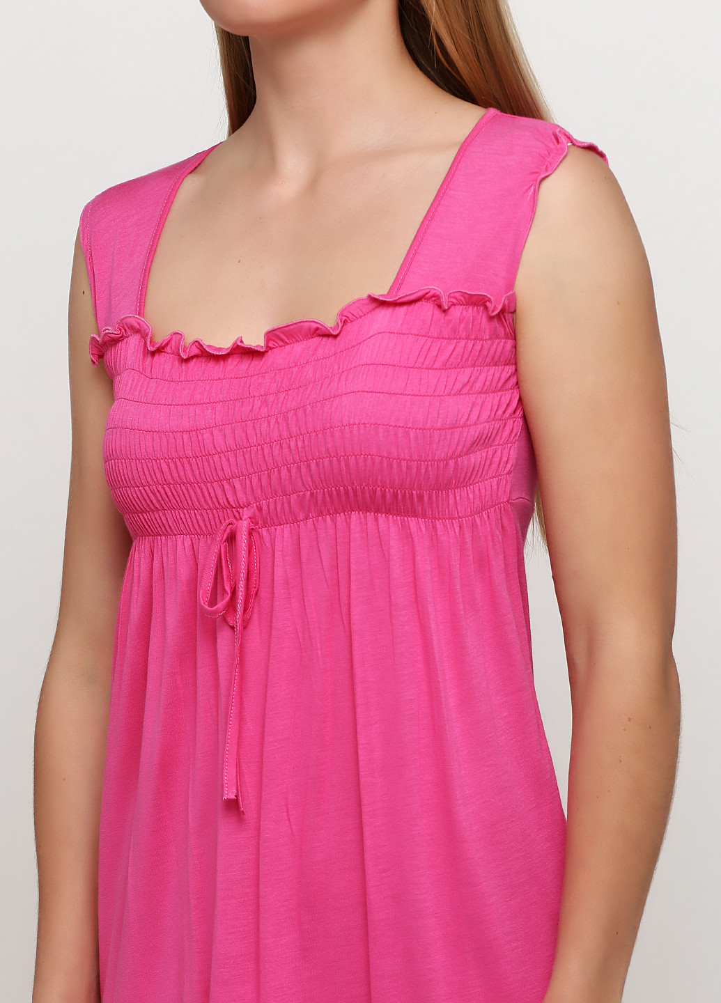 Розовое кэжуал платье а-силуэт Redoute однотонное