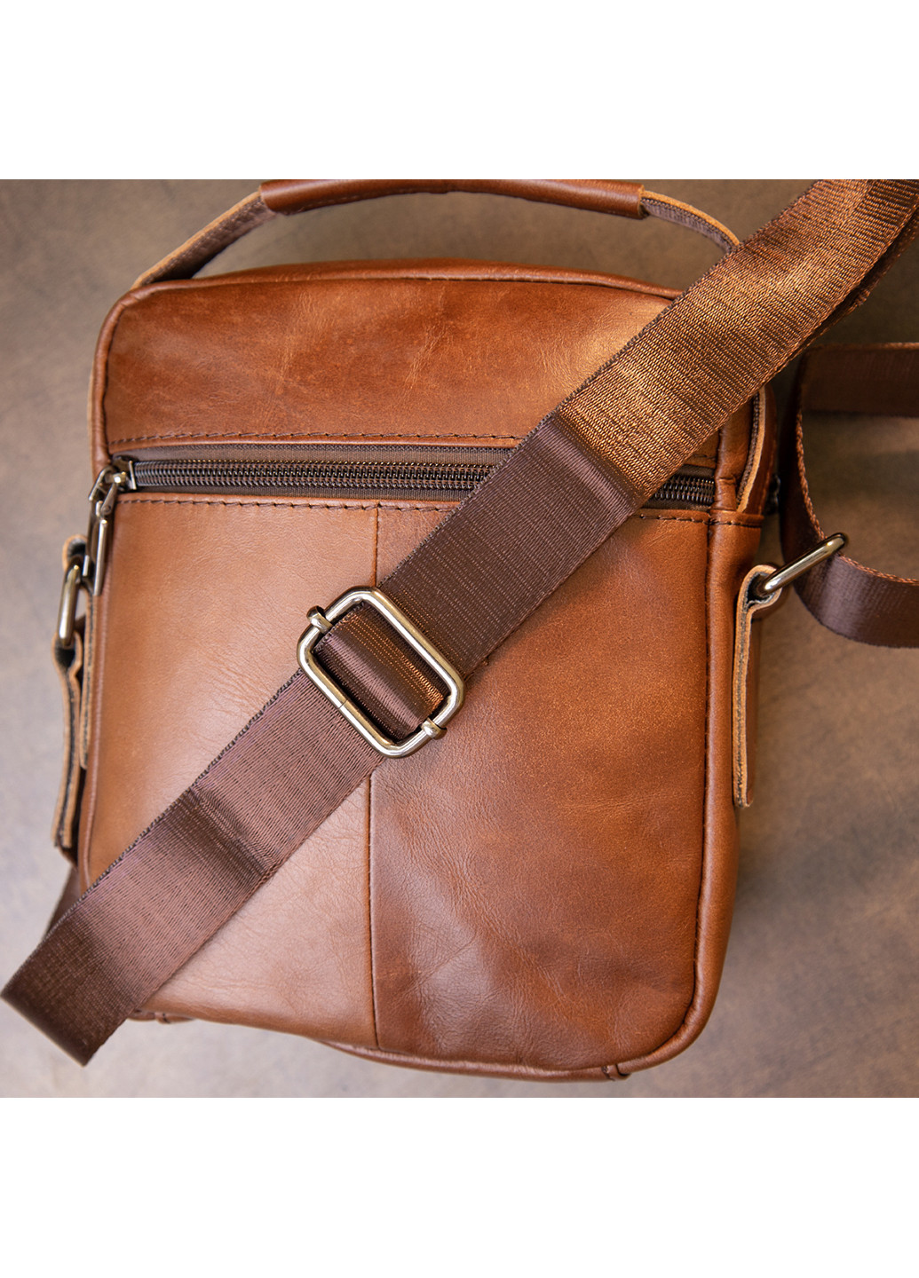 Мужской кожаный мессенджер 18х20,5х5,5 см Vintage (232989363)