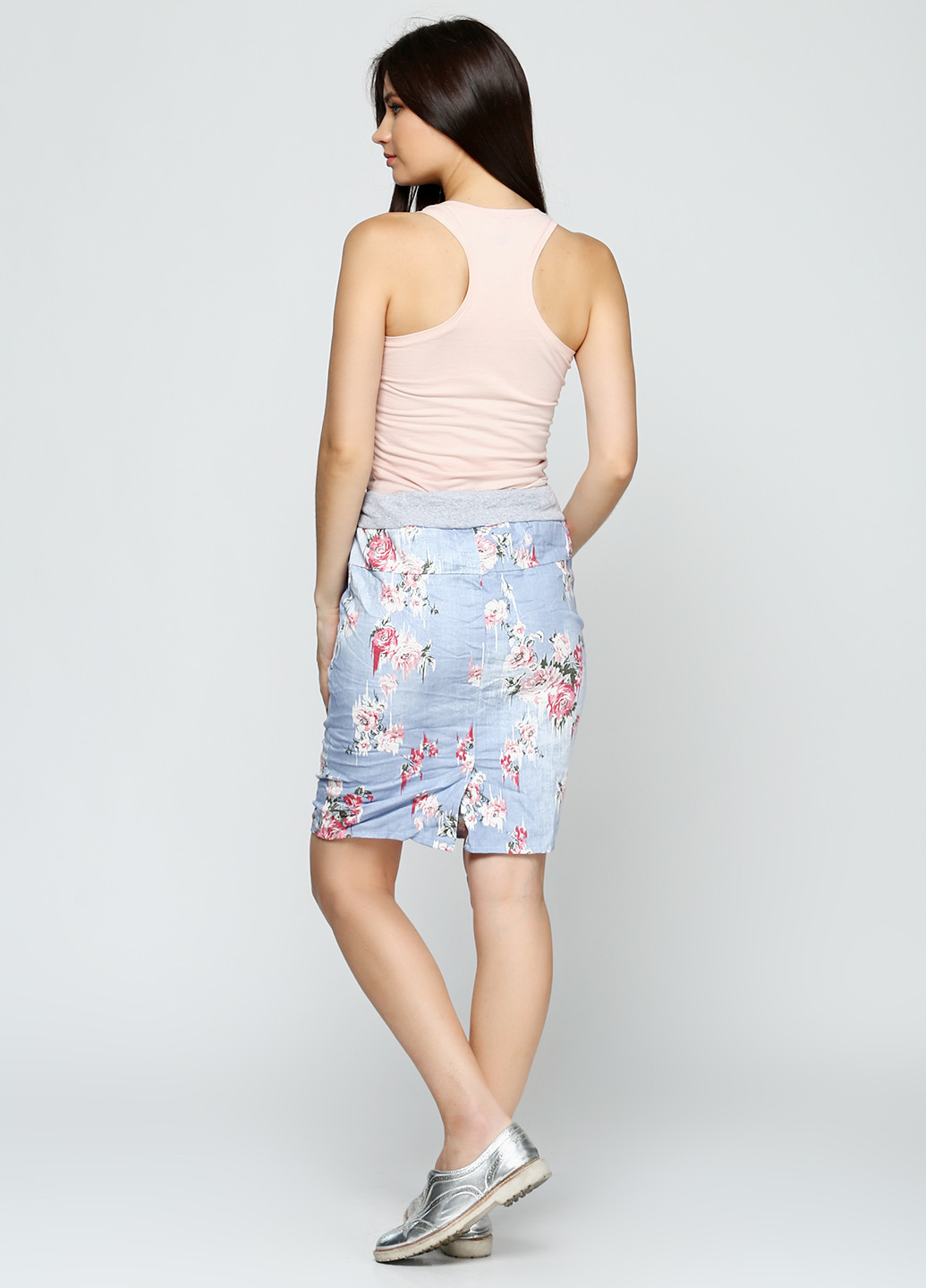 Голубая кэжуал юбка Moda Italia со средней талией