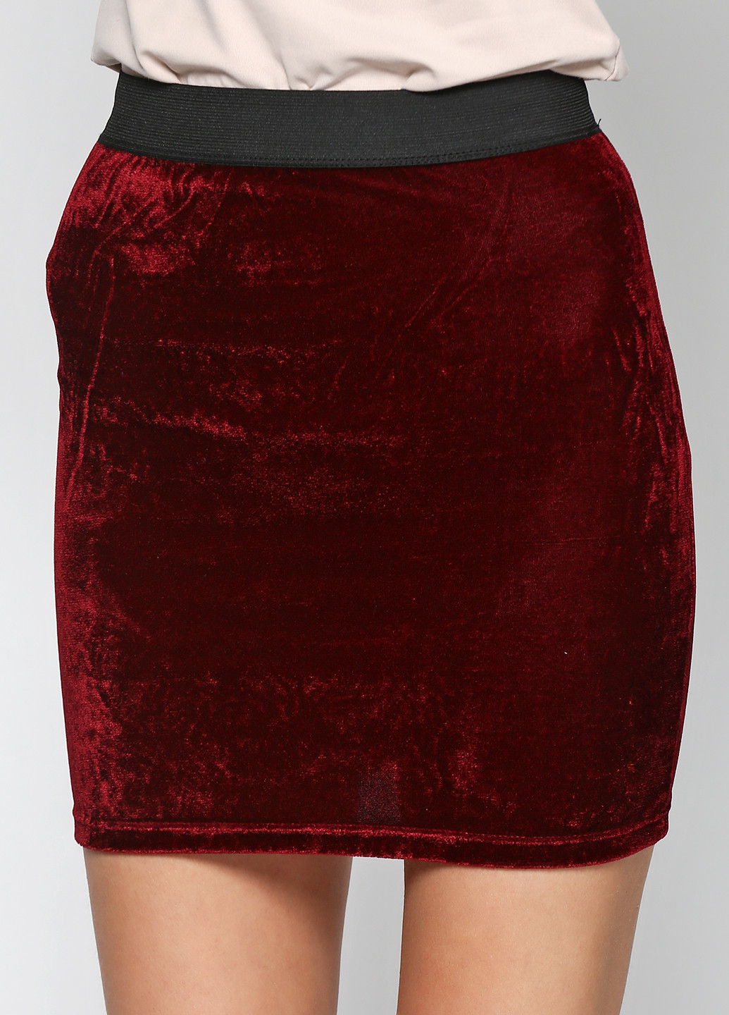 Бордовая кэжуал однотонная юбка Alcott мини