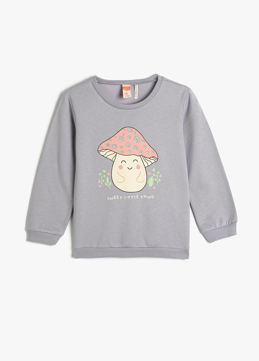 KOTON свитшот рисунок лиловый кэжуал хлопок, трикотаж