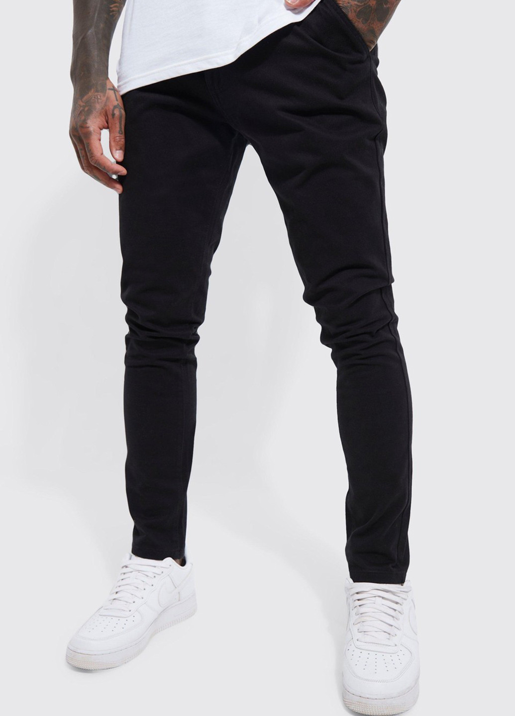 Черные кэжуал демисезонные зауженные брюки Boohoo