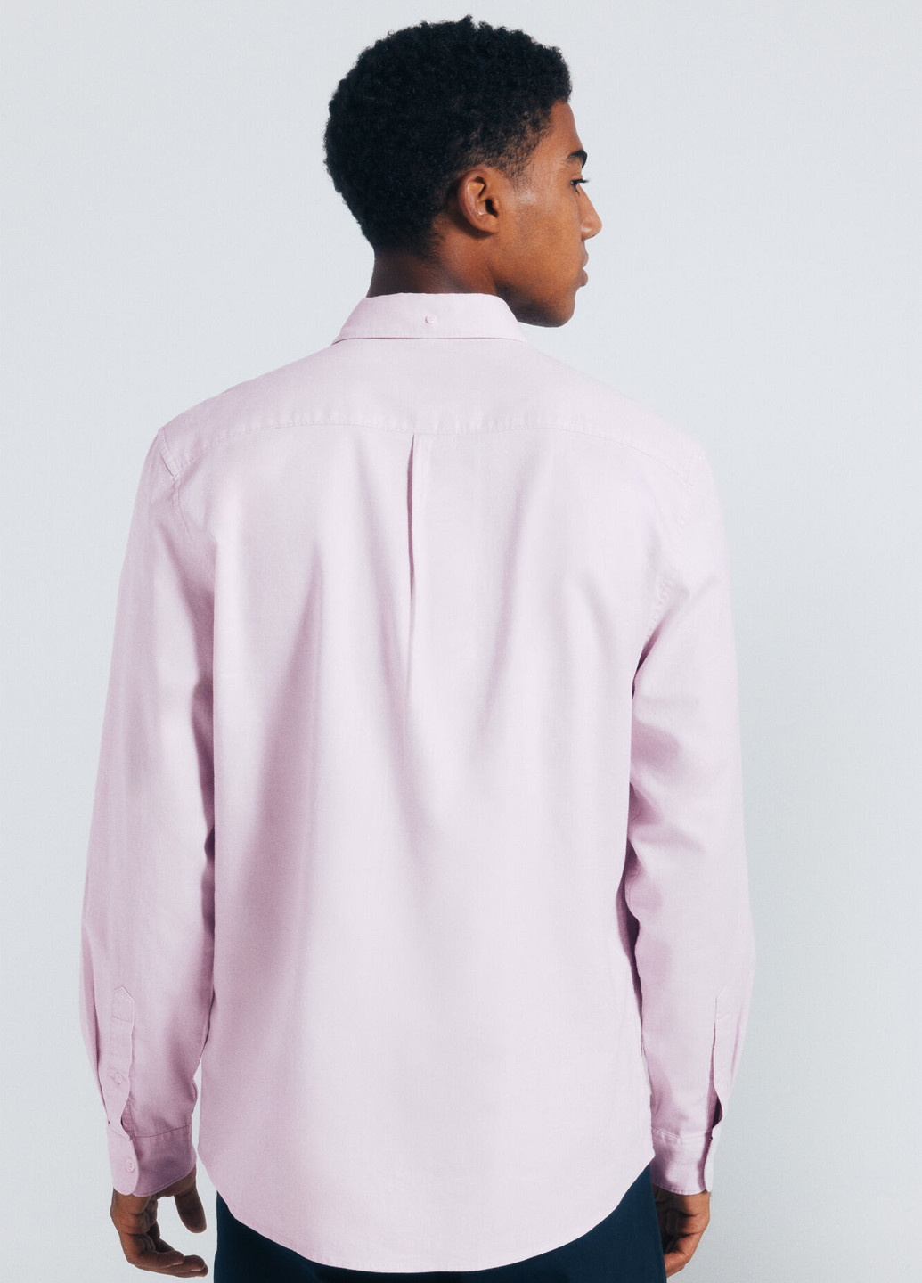 Светло-розовая классическая, кэжуал рубашка однотонная Springfield