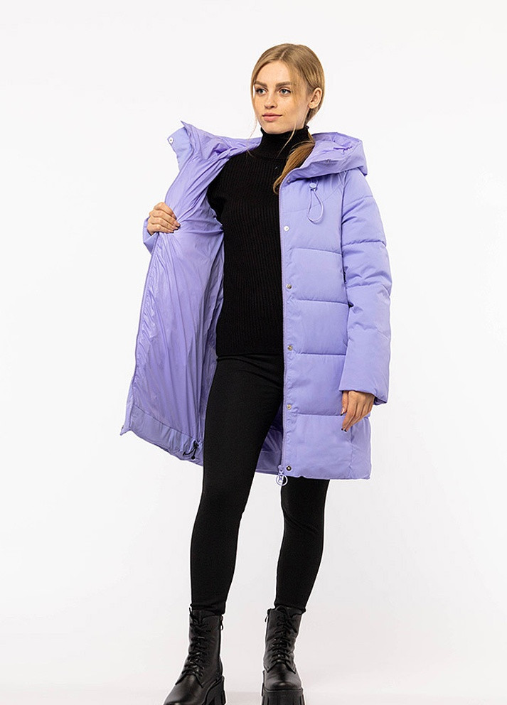 Сиреневая зимняя женская куртка No Brand