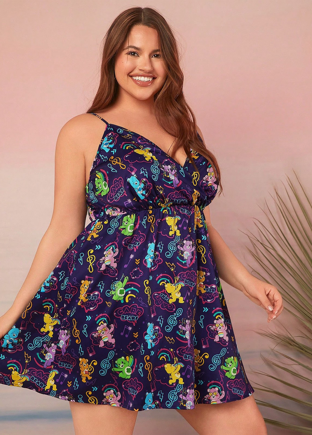 Темно-синя кежуал сукня кльош SHEIN з малюнком