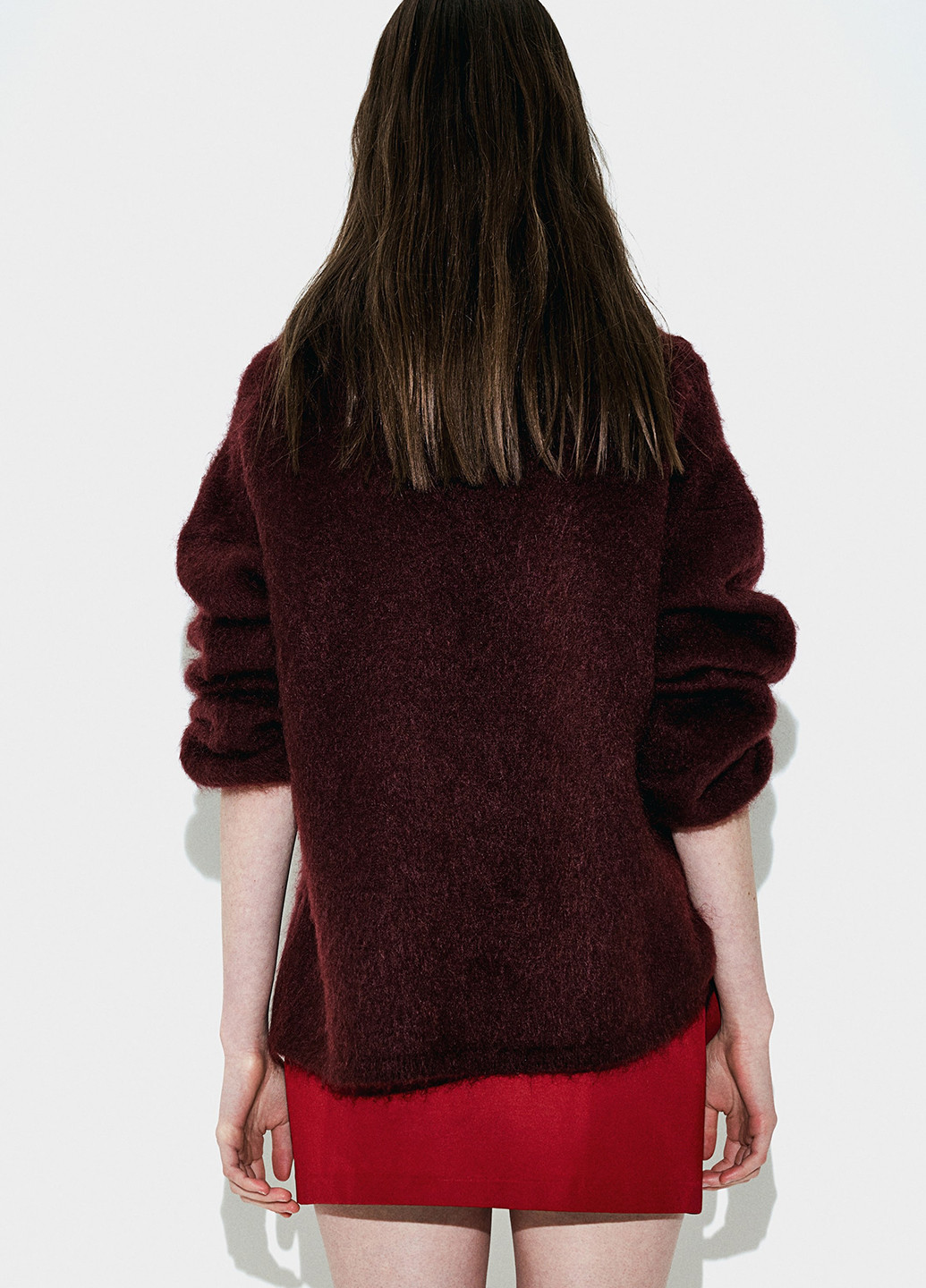 Бордовая коктейльный, кэжуал однотонная юбка H&M