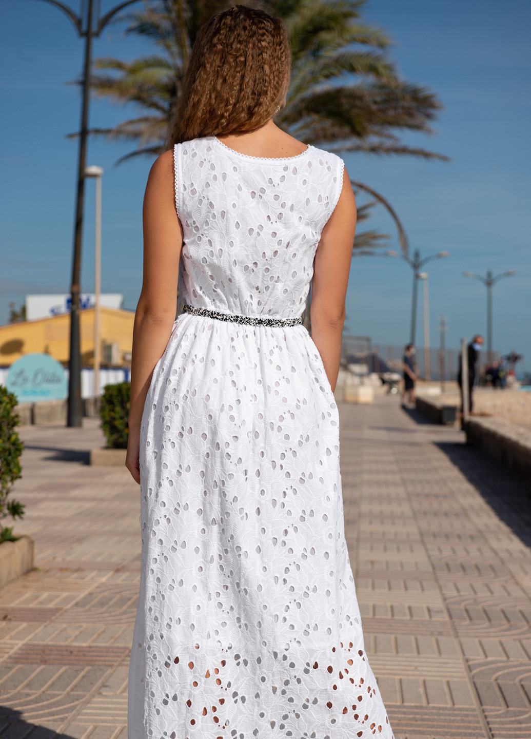 Белое пляжное платье клеш Fresh cotton однотонное
