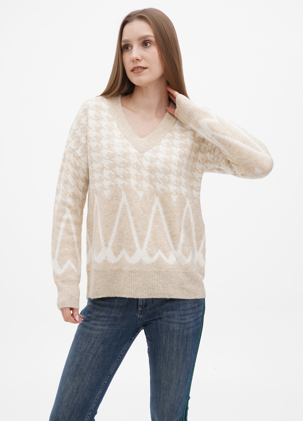 Бежевый демисезонный пуловер пуловер Comma