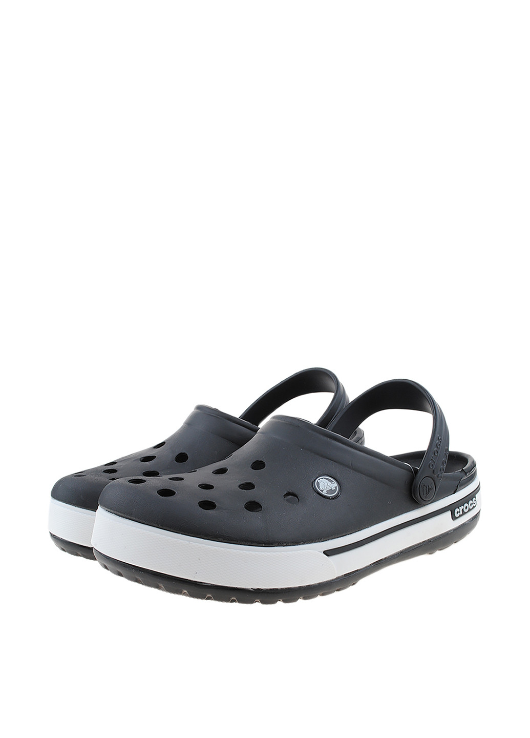 Черно-белые сабо Crocs без каблука