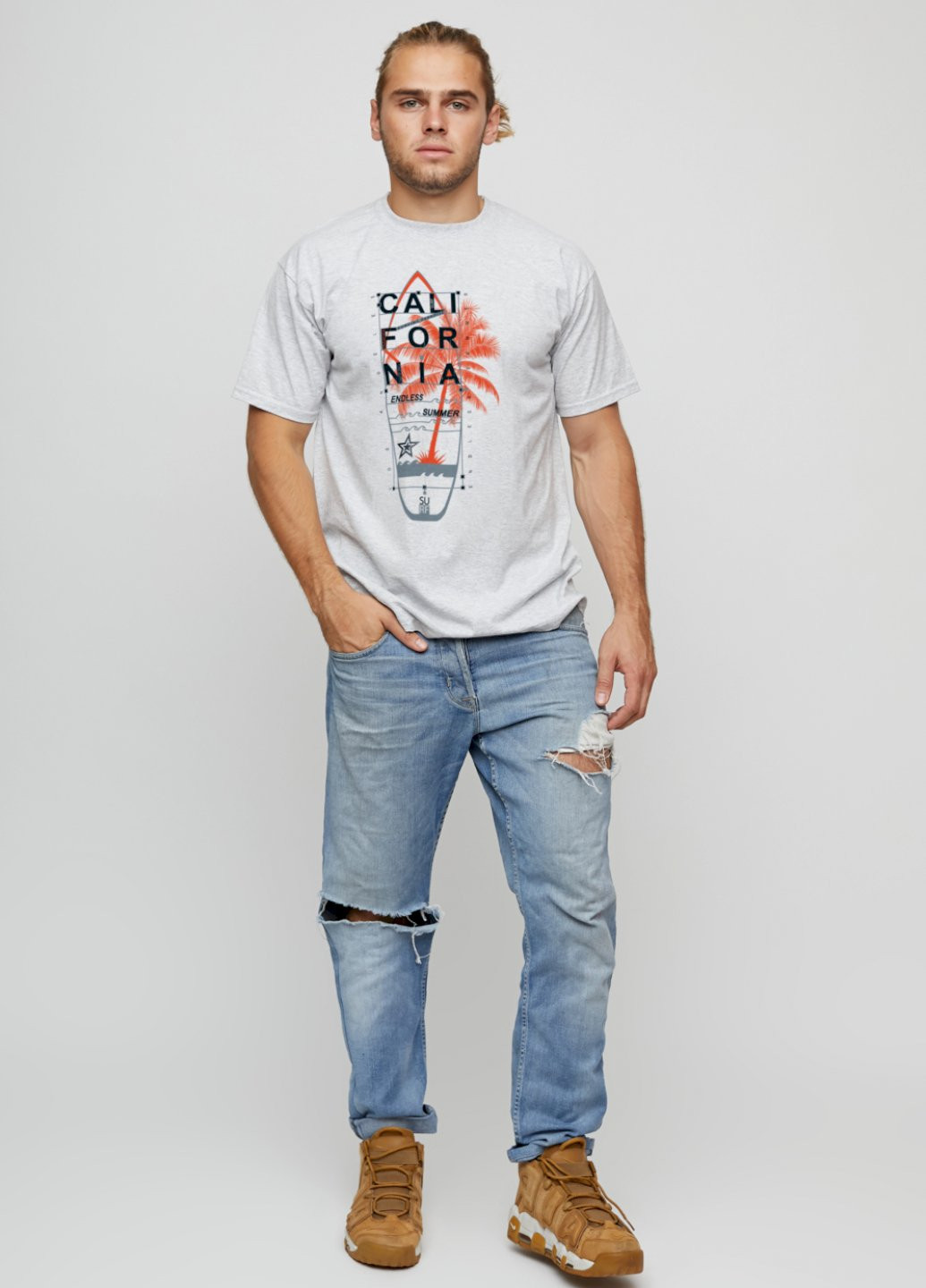 Серая футболка мужская basic YAPPI