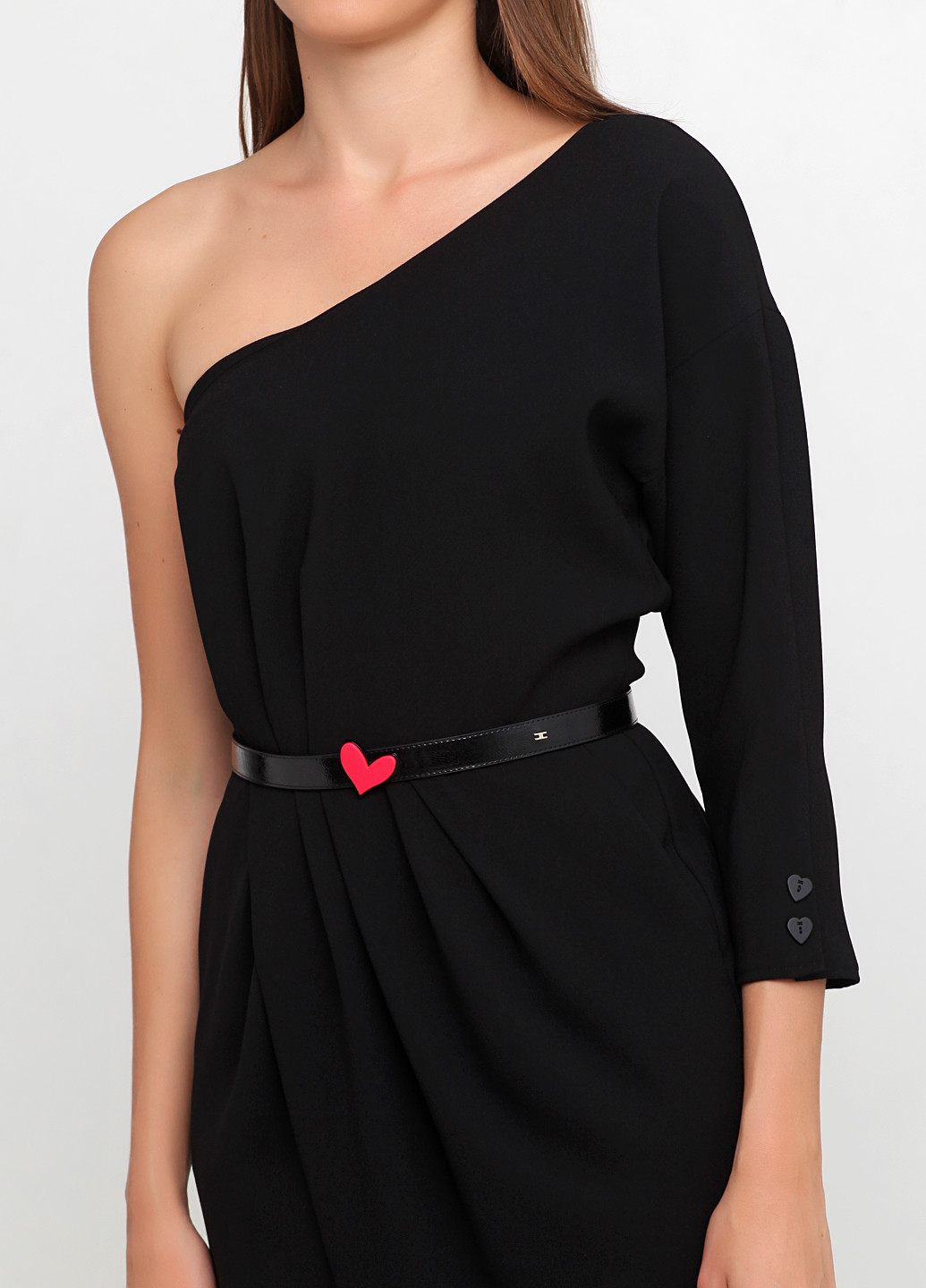 Черное коктейльное платье Elisabetta Franchi однотонное