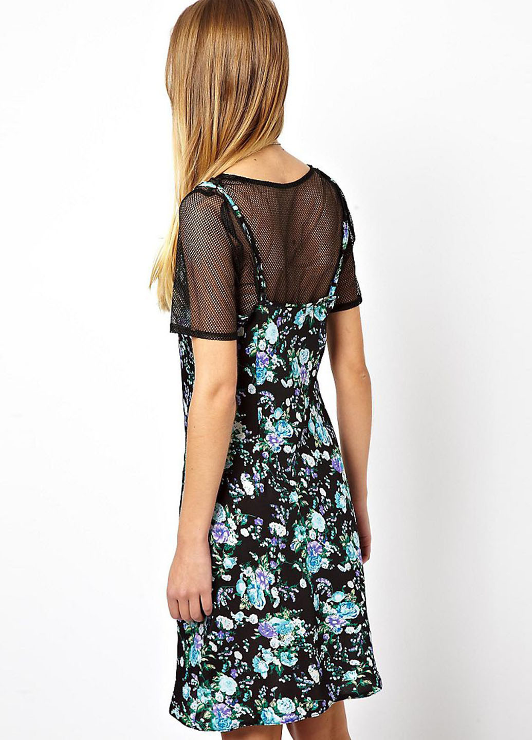 Чорна кежуал сукня сукня-комбінація Asos з квітковим принтом