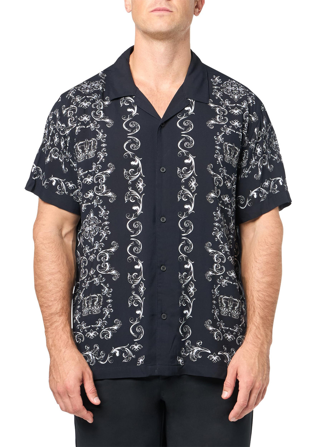 Черная кэжуал рубашка с абстрактным узором Guess