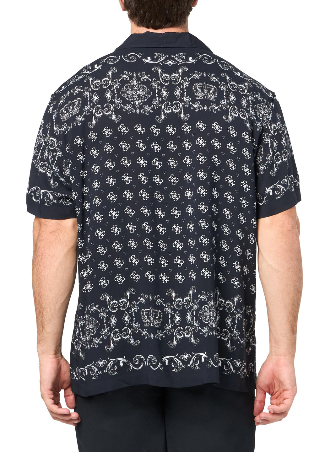 Черная кэжуал рубашка с абстрактным узором Guess