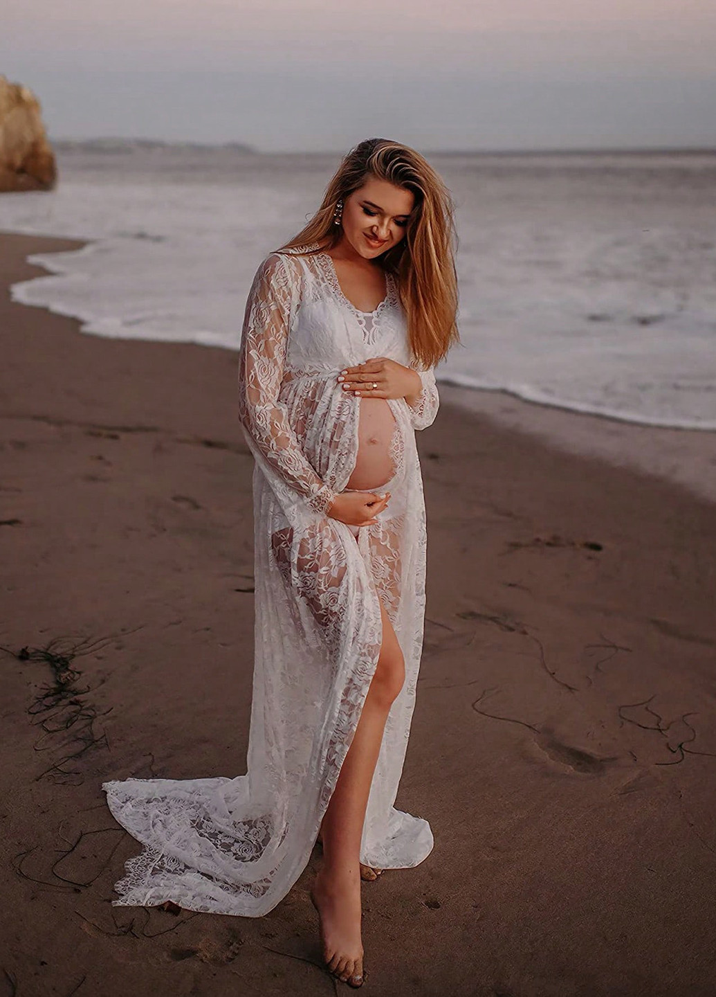 Білий кежуал сукня для вагітних в стилі армпір SHEIN однотонна