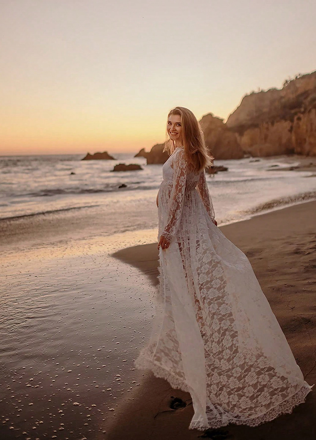 Білий кежуал сукня для вагітних в стилі армпір SHEIN однотонна