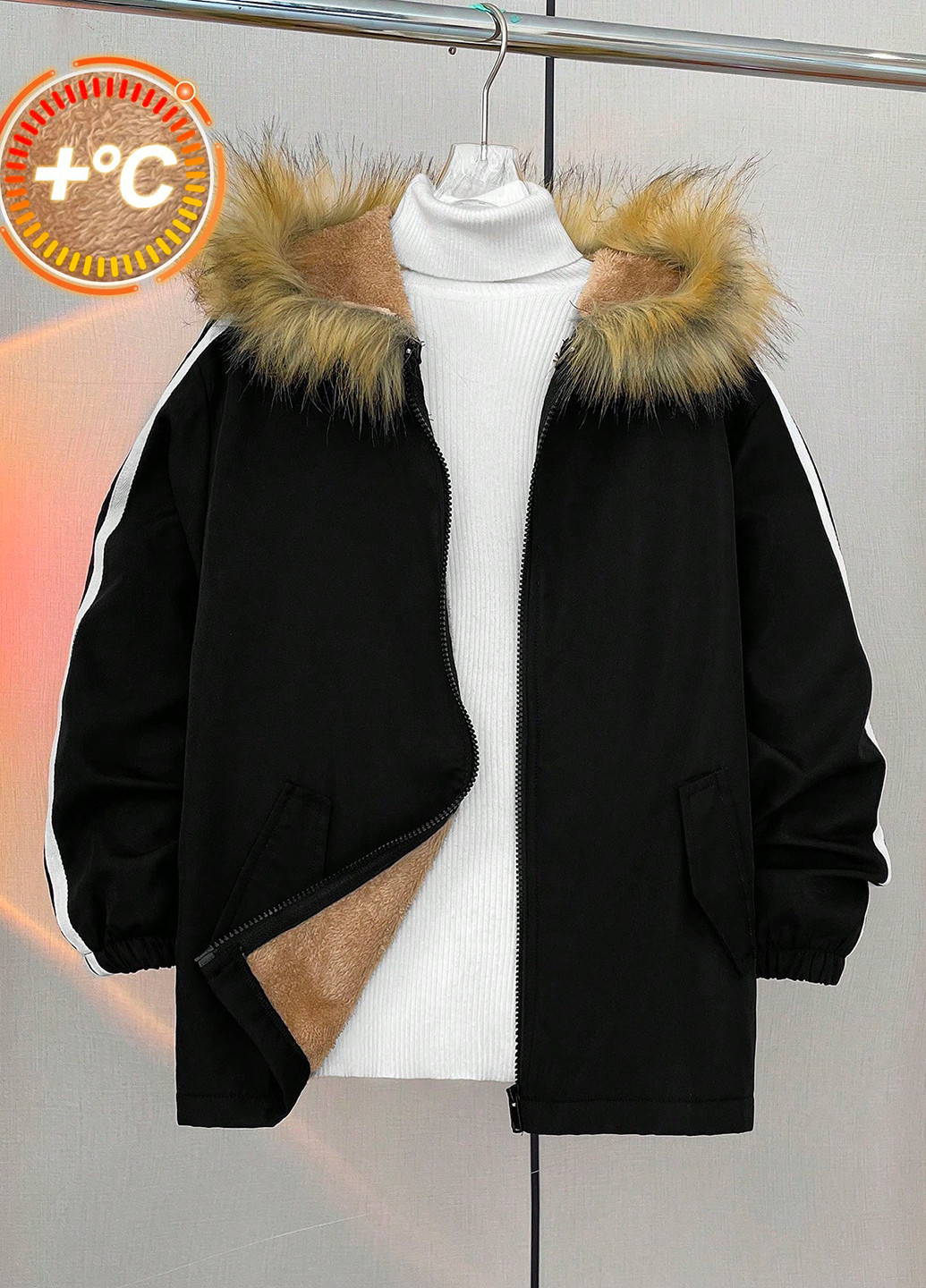 Чорна зимня куртка SHEIN