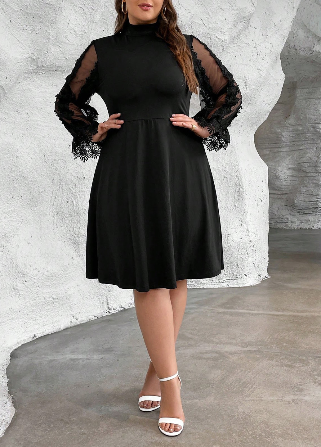 Чорна кежуал сукня а-силует SHEIN однотонна