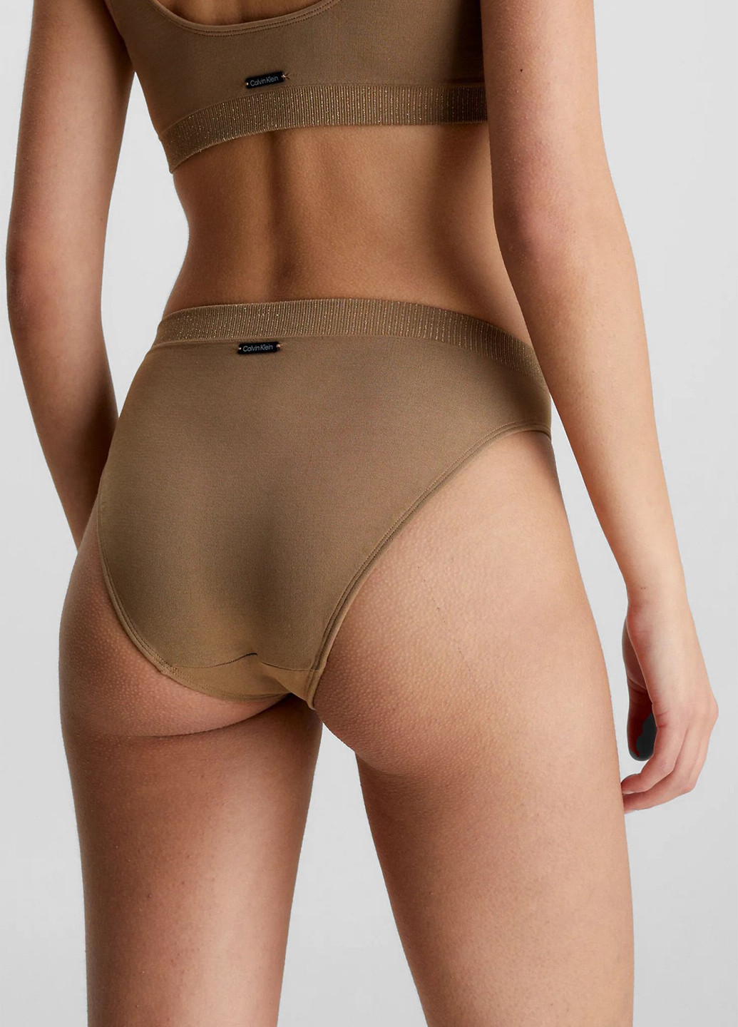 Бежевые купальные трусики однотонные Calvin Klein