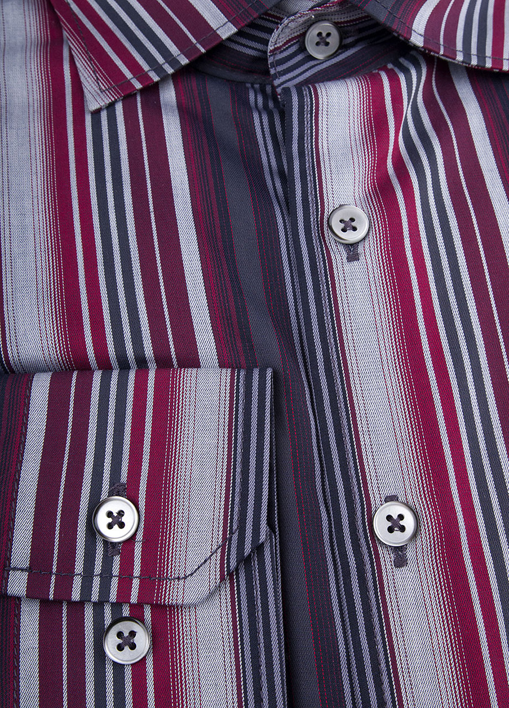 Бордовая кэжуал рубашка в полоску Eterna