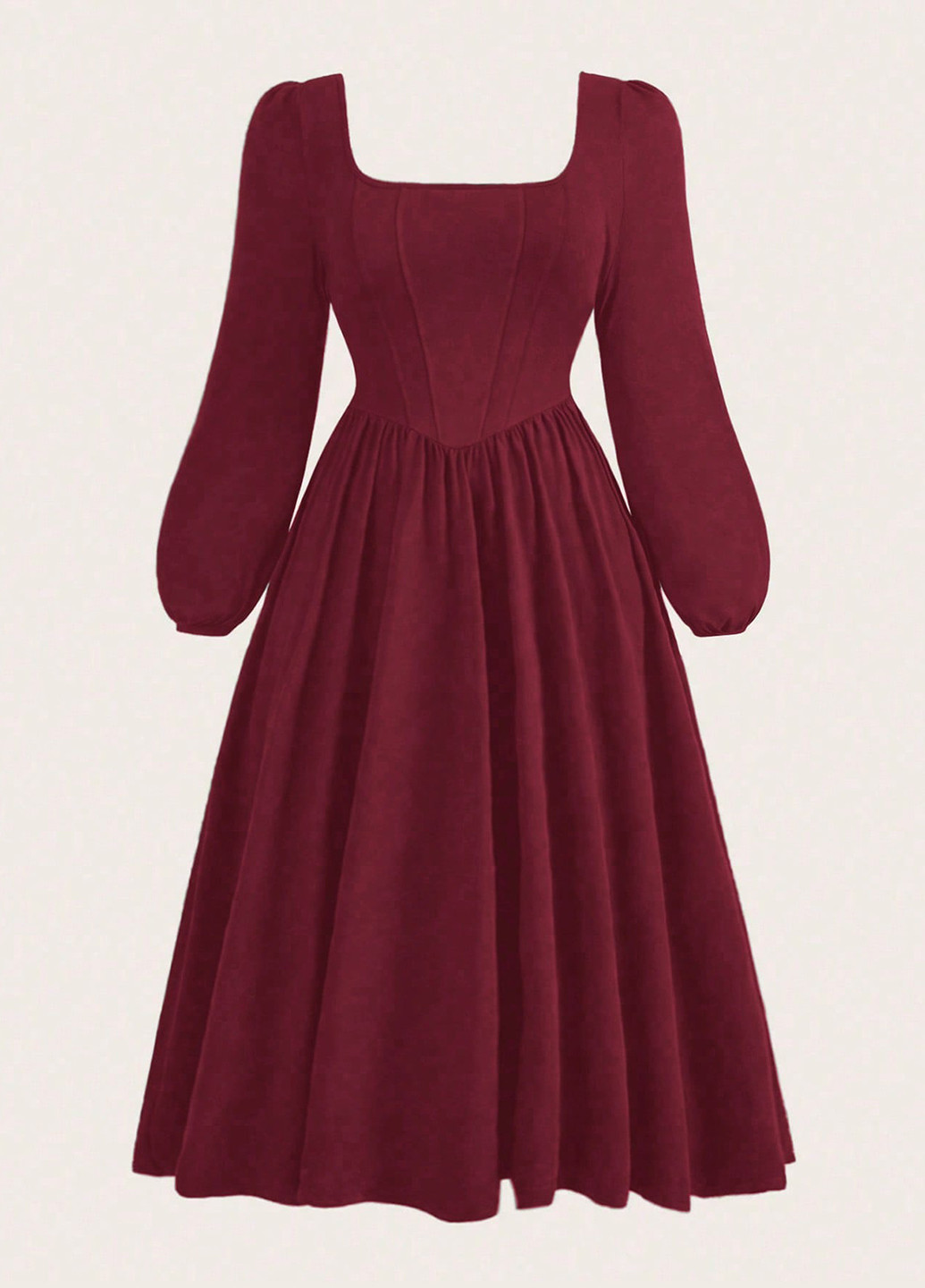 Бордова кежуал сукня кльош SHEIN однотонна