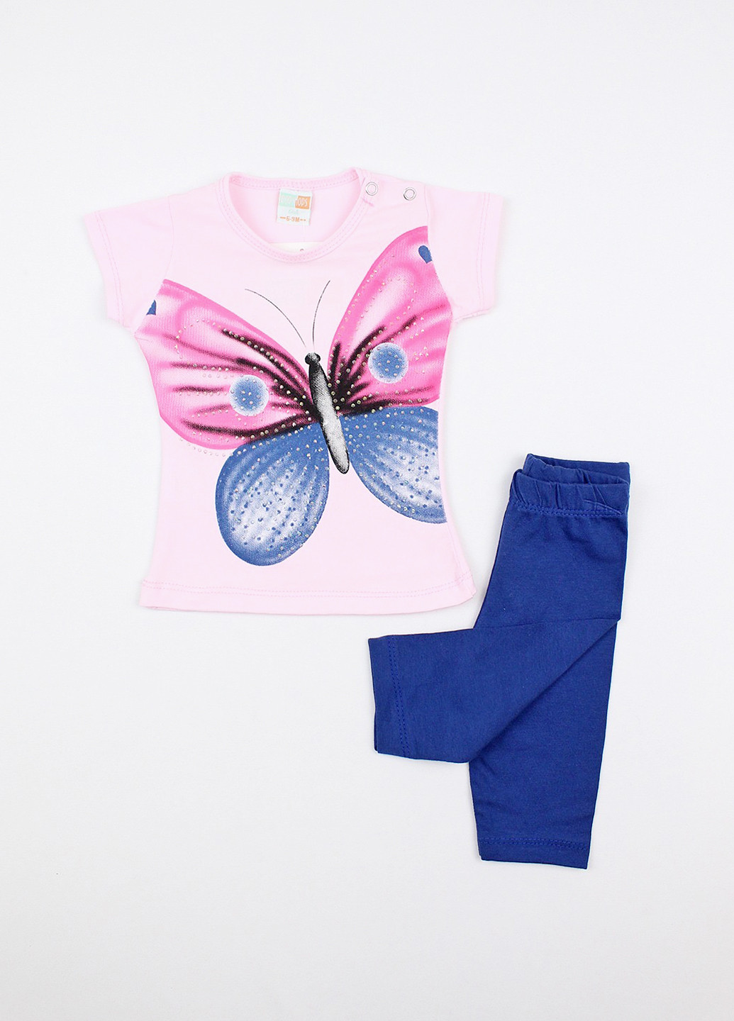Светло-розовый летний комплект (футболка, леггинсы) Popshopsgirls