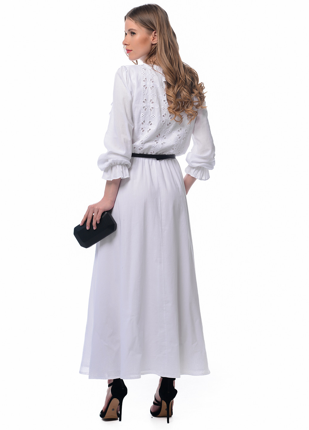 Білий кежуал сукня кльош Arefeva фактурна
