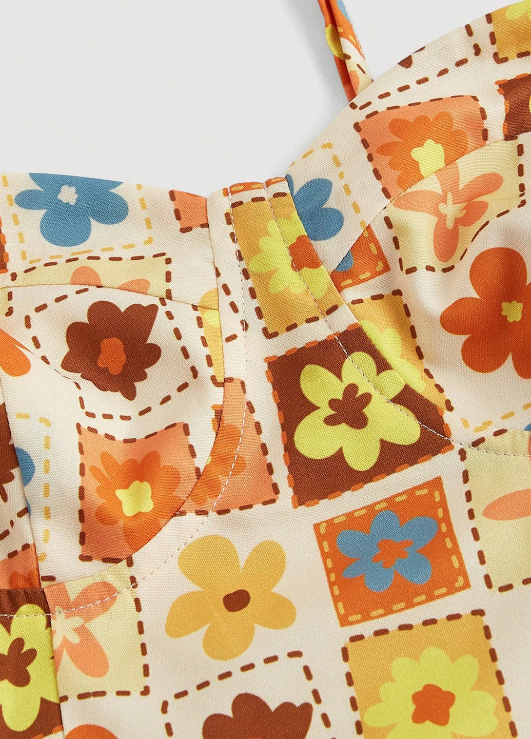 Комбінована кежуал сукня з спідницею-сонце SHEIN з квітковим принтом