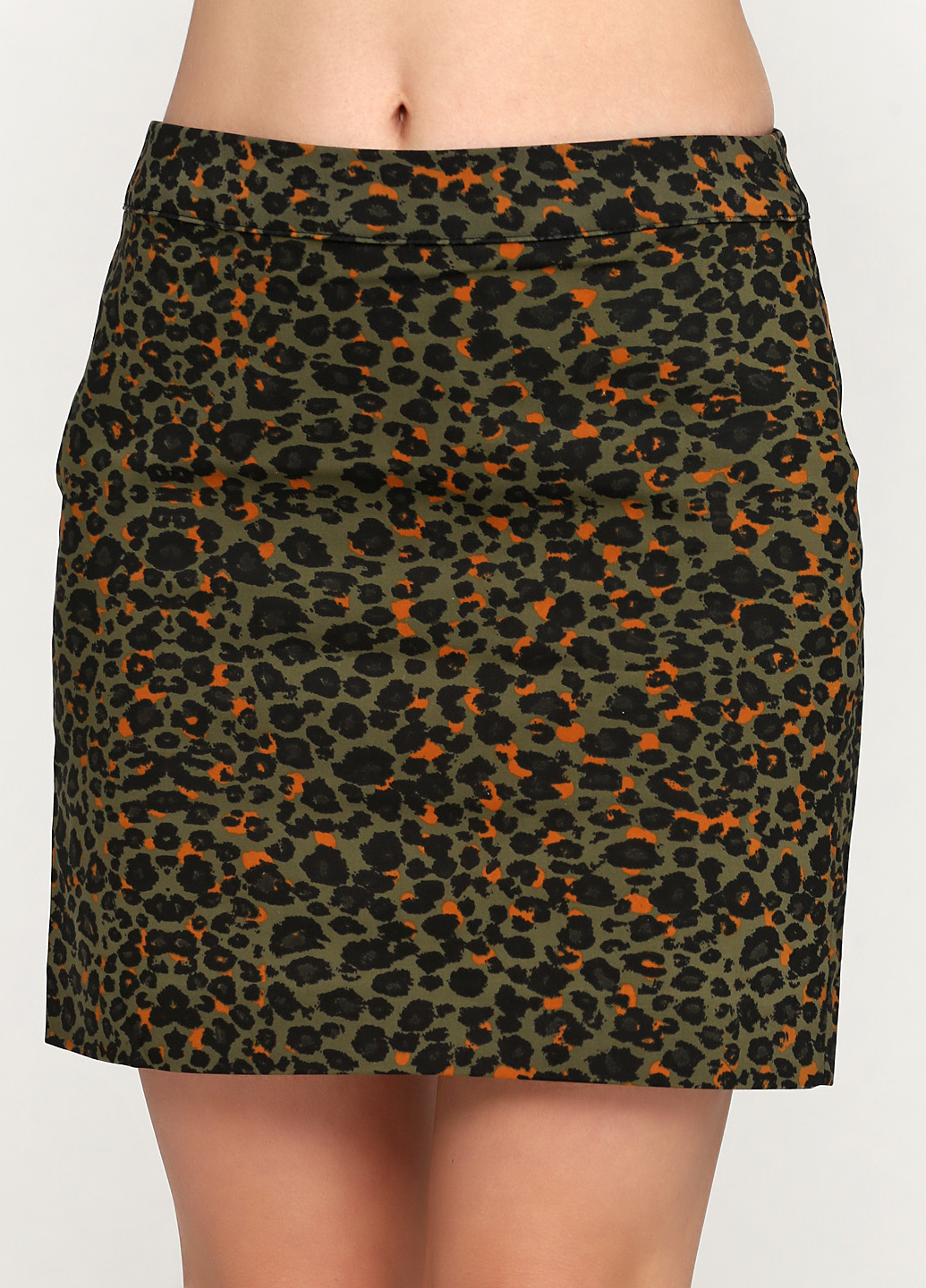 Темно-зеленая кэжуал леопардовая юбка H&M карандаш