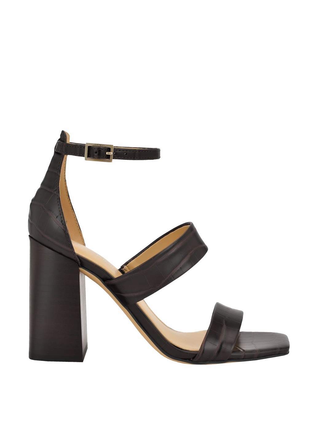 Коричневые босоножки Calvin Klein с ремешком с тиснением