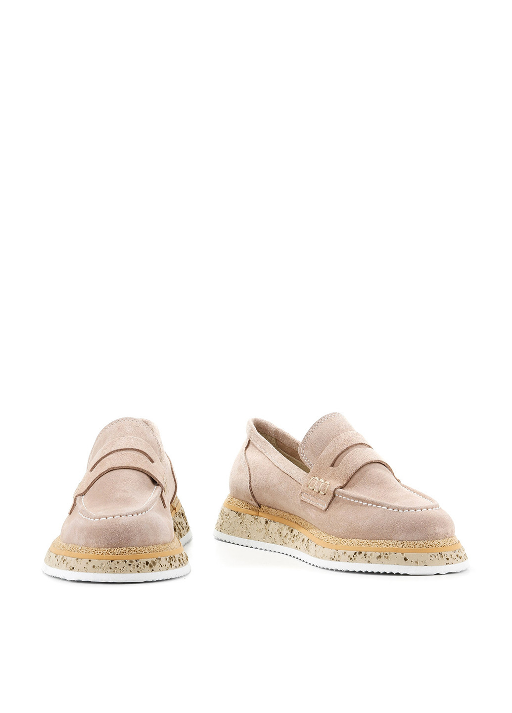 Le'BERDES Туфли лоферы бежевый з натуральная замша, украина — лето (294097573)